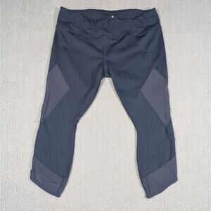 Athleta Capri Leggings Womens XL BlueMesh Panel Stretch Activewear Yoga Pants